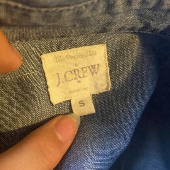 J. Crew Factory perfect fit denim long sleeve shirt - Picture 2 of 3
